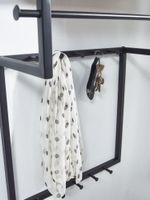 Wandgarderobe FineBuy Hakenleiste Holz Metall 60 cm Garderobe mit Ablage Flur – Ansicht 5