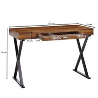 Schreibtisch FineBuy Bürotisch 120x55 cm Massivholz Metall Computertisch Tisch – Ansicht 3