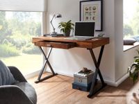 Schreibtisch FineBuy Bürotisch 120x55 cm Massivholz Metall Computertisch Tisch – Ansicht 5