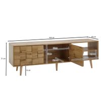 TV-Board Kommode 160cm MDF Eiche Dekor Design Front Lowboard mit 2 Türen Fernsehschrank – Ansicht 3