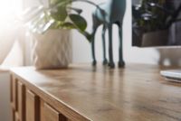 TV-Board Kommode 160cm MDF Eiche Dekor Design Front Lowboard mit 2 Türen Fernsehschrank – Ansicht 5