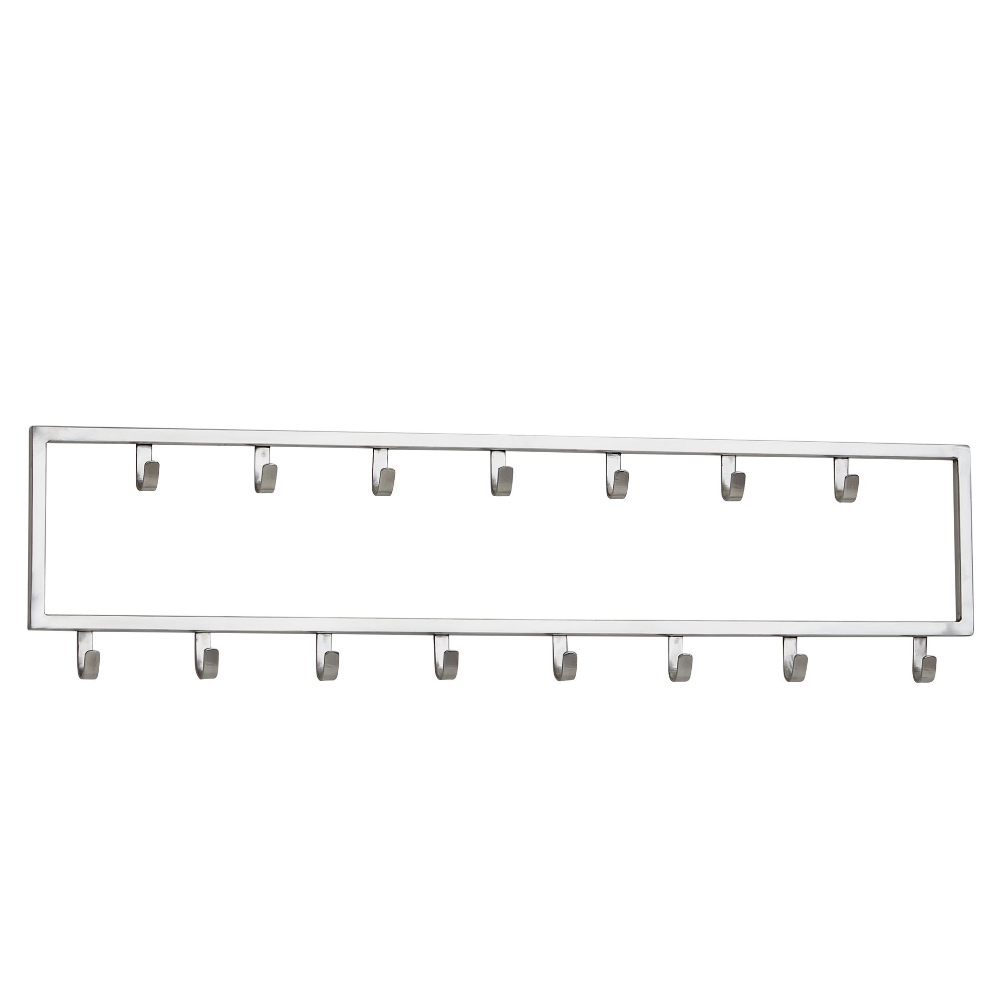 FineBuy Wandgarderobe Metall Silber - Design Garderobenpaneel - Wand Garderobenleiste mit Hakenleiste -  Kleiderhaken | Farbe: Silber