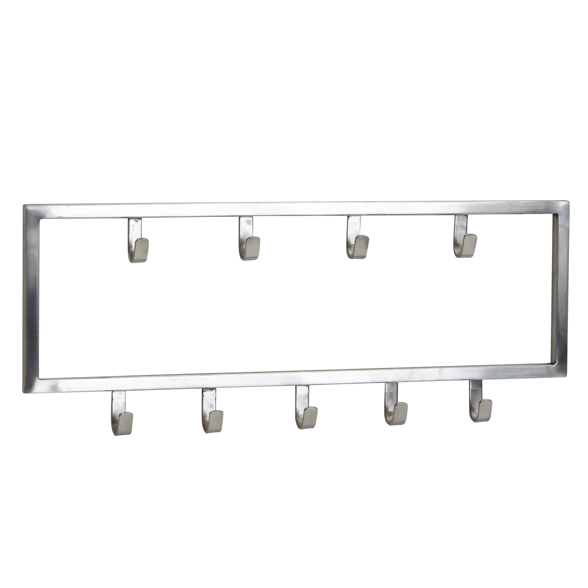 FineBuy Wandgarderobe Metall Silber - Design Garderobenpaneel - Wand Garderobenleiste mit Hakenleiste -  Kleiderhaken | Farbe: Silber