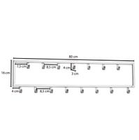 Wandgarderobe FineBuy Garderobe Metall Stahl Silber Flur Hakenleiste Paneel – Ansicht 3