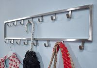 Wandgarderobe FineBuy Garderobe Metall Stahl Silber Flur Hakenleiste Paneel – Ansicht 4