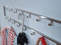 Wandgarderobe FineBuy Garderobe Metall Stahl Silber Flur Hakenleiste Paneel – Ansicht 5