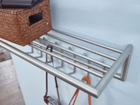 Wandgarderobe FineBuy Garderobe Metall 74,5cm Silber Flur Hakenleiste mit Ablage – Ansicht 5