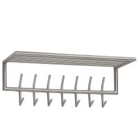 Wandgarderobe FineBuy Garderobe Metall 74,5cm Silber Flur Hakenleiste mit Ablage – Ansicht 6