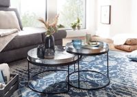 Couchtisch FineBuy Set Metall Tabletttisch Sofatisch Beistelltisch Tisch Rund – Ansicht 2