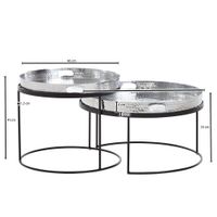 Couchtisch FineBuy Set Metall Tabletttisch Sofatisch Beistelltisch Tisch Rund – Ansicht 3