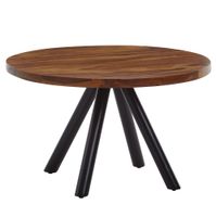 Couchtisch Sheesham Massivholz rund Ø60cm Wohnzimmertisch Metallbeine Industrial – Ansicht 6