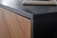 TV-Board Kommode 160cm MDF Eiche Schwarz Dekor Design Lowboard mit 2 Türen Fernsehschrank – Ansicht 5