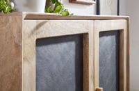 FineBuy Sideboard 80x75x35cm Holz Massiv Stein Kommode Anrichte mit Türen Modern – Ansicht 4