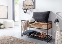 Sitzbank FineBuy Flurbank mit Stauraum 90x52x38 cm Massivholz Bank Flur Truhe – Ansicht 2