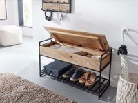 Sitzbank FineBuy Flurbank mit Stauraum 90x52x38 cm Massivholz Bank Flur Truhe – Ansicht 5