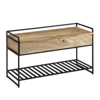 Sitzbank FineBuy Flurbank mit Stauraum 90x52x38 cm Massivholz Bank Flur Truhe – Ansicht 6