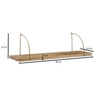 FineBuy Wandregal Holz Metall Hängeregal Regal Klein Industrial Bücherregal Wand – Ansicht 3
