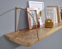 FineBuy Wandregal Holz Metall Hängeregal Regal Klein Industrial Bücherregal Wand – Ansicht 4