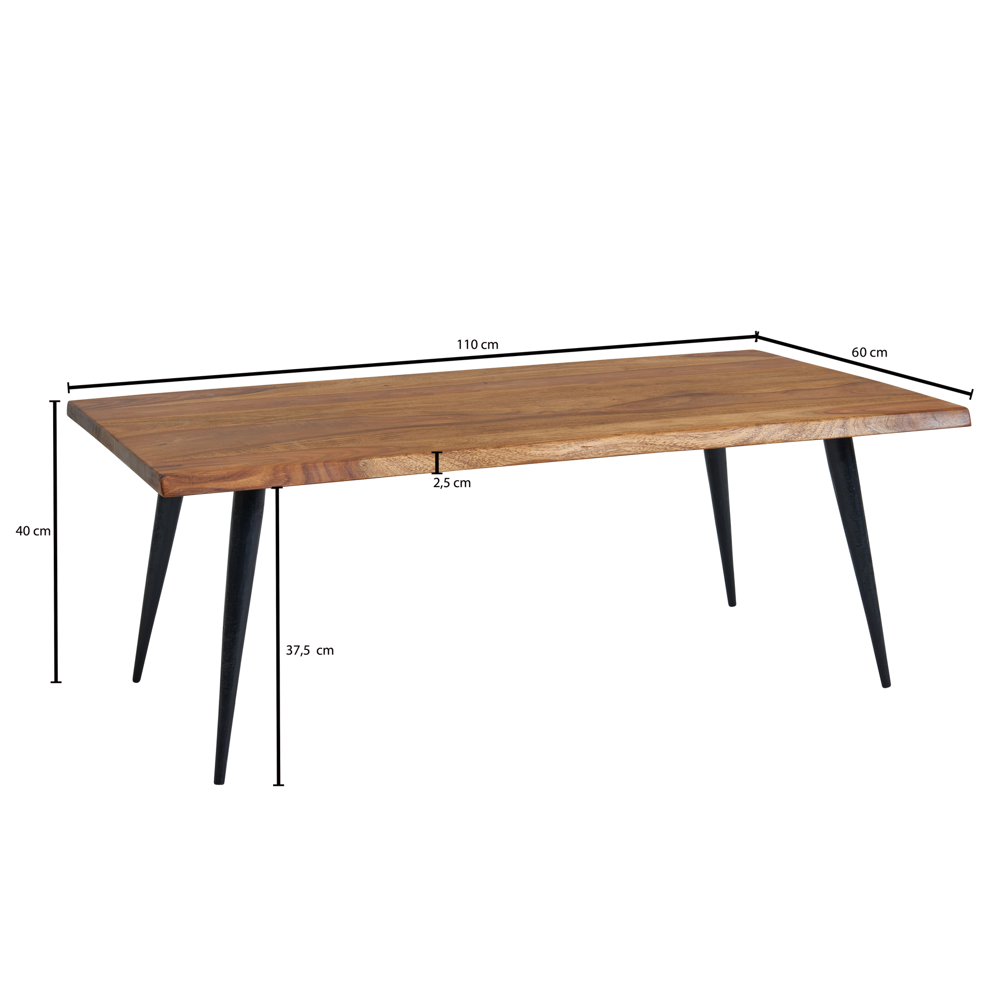 FineBuy Couchtisch Sheesham Massivholz 110 cm rechtckig · Wohnzimmertisch mit natürlicher Baumkante & Metallbeinen · Handgefertigt im Retro Design | Farbe: Braun FineBuy Couchtisch Sheesham Massivholz 110 cm rechtckig · Wohnzimmertisch mit natürlicher Baumkante & Metallbeinen · Handgefertigt im Retro Design | Farbe: Braun