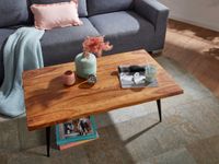 Couchtisch FineBuy Holz Massiv Sofatisch Wohnzimmertisch Tisch Baumkante Modern – Ansicht 3