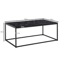 Couchtisch 100cm rechteckig Marmor Optik Metallgestell Wohnzimmertisch – Ansicht 3