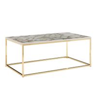 Couchtisch 100cm rechteckig Marmor Optik Metallgestell Wohnzimmertisch – Ansicht 6