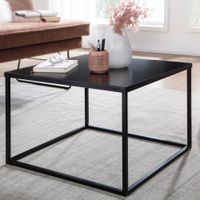 Couchtisch Quadratisch 60cm Schwarz Metall Design Wohnzimmertisch Beistelltisch – Ansicht 1