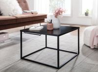 Couchtisch Quadratisch 60cm Schwarz Metall Design Wohnzimmertisch Beistelltisch – Ansicht 2