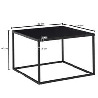 Couchtisch Quadratisch 60cm Schwarz Metall Design Wohnzimmertisch Beistelltisch – Ansicht 3