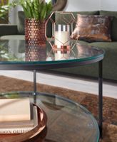 Couchtisch FineBuy Sofatisch Glas Wohnzimmertisch Ø 80 cm Rund Tisch Stauraum – Ansicht 5