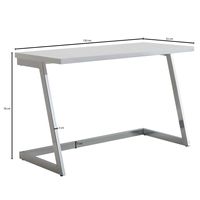 Schreibtisch FineBuy Computertisch Hochglanz Weiß 120 cm Tisch Büro Metall – Ansicht 3