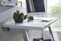 Schreibtisch FineBuy Computertisch Hochglanz Weiß 120 cm Tisch Büro Metall – Ansicht 5