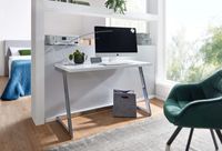 Schreibtisch FineBuy Computertisch Hochglanz Weiß 120 cm Tisch Büro Metall – Ansicht 2