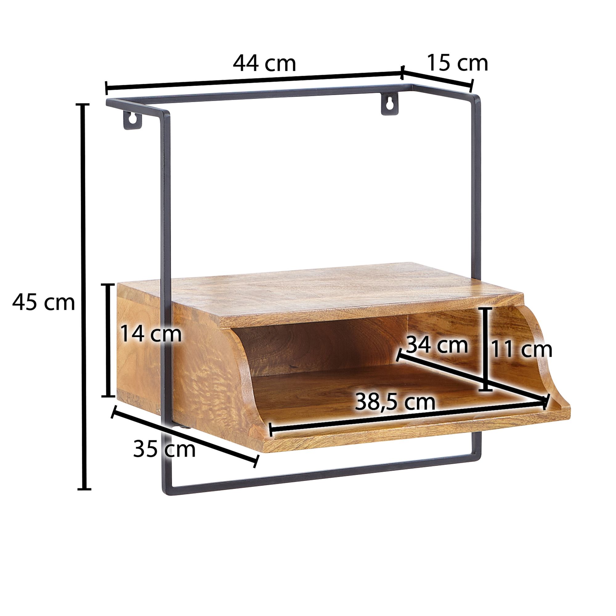 FineBuy Nachtkonsole für Wandmontage 44x45x35 cm Nachttisch Mango Massivholz, Nachtschrank mit Ablage, Wandboard Schwebend für Boxspringbett, Wandkonsole Nachtkästchen Hängend | Farbe: Braun FineBuy Nachtkonsole für Wandmontage 44x45x35 cm Nachttisch Mango Massivholz, Nachtschrank mit Ablage, Wandboard Schwebend für Boxspringbett, Wandkonsole Nachtkästchen Hängend | Farbe: Braun