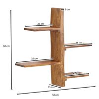 Wandregal FineBuy Hängeregal Holz Massiv 58x60x15 cm Regal Groß Schwebend Baum – Ansicht 3