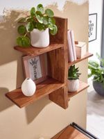Wandregal FineBuy Hängeregal Holz Massiv 58x60x15 cm Regal Groß Schwebend Baum – Ansicht 4