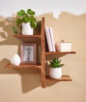 Wandregal FineBuy Hängeregal Holz Massiv 58x60x15 cm Regal Groß Schwebend Baum – Ansicht 5