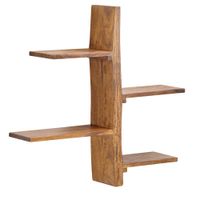 Wandregal FineBuy Hängeregal Holz Massiv 58x60x15 cm Regal Groß Schwebend Baum – Ansicht 6