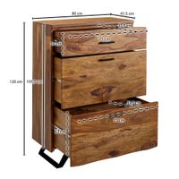 Kommode FineBuy 120 cm Massivholz Baumkante Highboard Anrichte Schubladenkommode – Ansicht 3