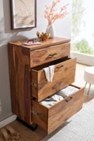 Kommode FineBuy 120 cm Massivholz Baumkante Highboard Anrichte Schubladenkommode – Ansicht 5