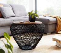 Couchtisch FineBuy Sofatisch Rund Metall Ø 60 cm Tisch Stauraum Wohnzimmertisch – Ansicht 2
