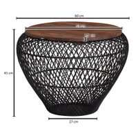 Couchtisch FineBuy Sofatisch Rund Metall Ø 60 cm Tisch Stauraum Wohnzimmertisch – Ansicht 3
