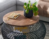 Couchtisch FineBuy Sofatisch Rund Metall Ø 60 cm Tisch Stauraum Wohnzimmertisch – Ansicht 5