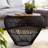Couchtisch FineBuy Sofatisch Rund Metall Ø 60 cm Tisch Stauraum Wohnzimmertisch – Ansicht 1