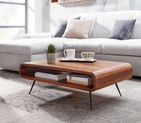 FineBuy Couchtisch Sheesham Massivholz 90cm Retro Design Ablage Wohnzimmertisch – Ansicht 2