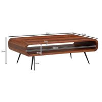 FineBuy Couchtisch Sheesham Massivholz 90cm Retro Design Ablage Wohnzimmertisch – Ansicht 3