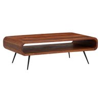 FineBuy Couchtisch Sheesham Massivholz 90cm Retro Design Ablage Wohnzimmertisch – Ansicht 6