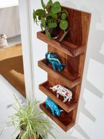 Wandregal FineBuy Hängeregal Holz Massiv 30x80x10 cm Regal Schweberegal Groß – Ansicht 4