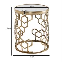 Beistelltisch FineBuy Sofatisch Echter Marmor Ø 44cm Tisch Wohnzimmertisch Rund – Ansicht 3