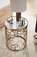Beistelltisch FineBuy Sofatisch Echter Marmor Ø 44cm Tisch Wohnzimmertisch Rund – Ansicht 4